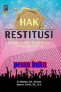 Hak Restitusi terhadap korban tindak pidana perdagangan orang / Marlina, Azmiati Zuliah
