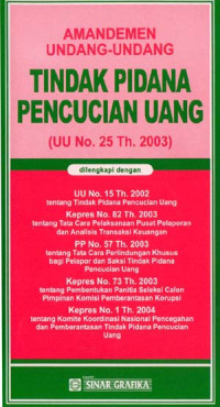 Image of Amandemen Undang-Undang Tindak Pidana Pencucian Uang (UU No.25 Th.2003) / Sinar Grafika (Penerbit)